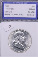 1963 IGS MS66 FRANKLIN HALF DOLLAR