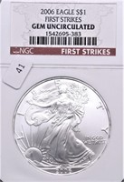 2006 NGC GEM BU SILVER EAGLE