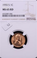 1955 S NGC MS65 RED LINCOLN CENT