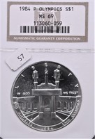 1984 NGC MS69 OLYMPIC SILVER DOLLAR