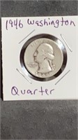 1946 Silver Washington Quarters US 25 Cent Coin