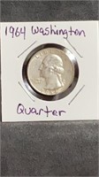 1964 Silver Washington Quarters US 25 Cent Coin