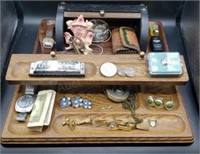 2 X Bid Vintage Mens Dresser Jewelry Boxes With