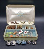 Atomic Starburst  Jewelry Box W/ Vintage Costume