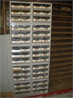 60 Plastic Bolt Bins w/ Metal Storage Cabinet