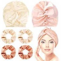 6 piece silk bonnet hair wrap for sleeping