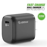 Esoulk 20 watt wall fast charger type c port