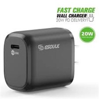 Esoulk 20 watt wall fast charger c type port