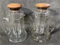 Two Glass Pitchers w/Center Ice Chiller