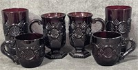 Red Avon Glass Coffee Mugs, Tumbers