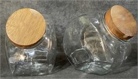 Two Glass Canister Jars