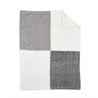 Ultra Soft Baby Blanket Grey & White 31x40"