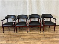 4pc Mahogany Guest Chairs on Casters