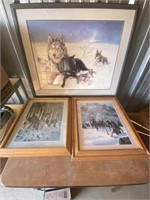 Wall decor, wolf and native american scenery