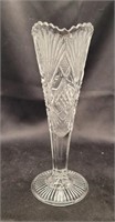 Pressed Glass trumpet vase. 10¼"