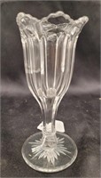 Pressed glass trumpet vase 6".
