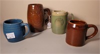 Assorted ceramic pottery mugs