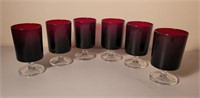 French Ruby Red glasses. 4½"