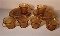Amber dessert plates and cups