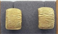Pair of 18k Gold Textured Earrings