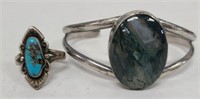 Sterling Silver Ring & Bracelet w/ Semi Precious