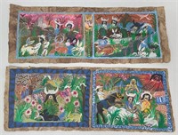 2 Mexican Folk Art on Amate Bark Paper