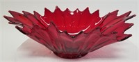 Vintage Fostoria Red Glass Heirloom Bowl