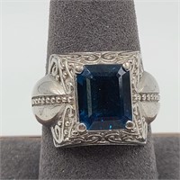 Sterling Silver & London Blue Topaz Ring