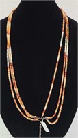 Stunning 235 CTTW Fire Opal Beaded Necklace
