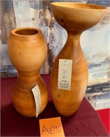 43 - NEW WMC MONACO DESIGN WOOD VASES (A65)