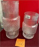 43 - NEW WMC MOULDED GLASS VASES 13"T MAX. (A66)