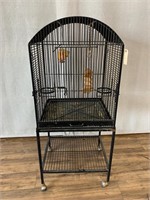 Iron Parrot Bird Cage on Casters