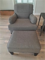 Nice Grey Modern Chair w/Ottoman