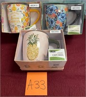 43 - NEW WMC 3 CERAMIC MUGS IN GIFT BOXES (A33)