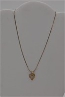 14k GOLD HEART PENDENT NECKLACE