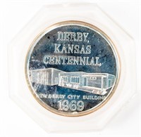 Coin 1969 Derby Kansas Centennial Sterling Silver