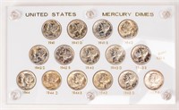 Coin 1941-1945-S(15) Mercury Dimes, BU