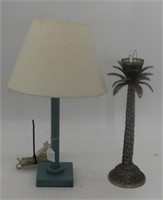 (1) LAMP & (1) PINEAPPLE CANDLE HOLDER
