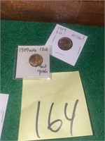 Two 1909 pennies