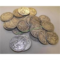 (20) Walking Liberty Half Dollars -90% Silver