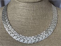 10-Strand Braided Sterling Silver Necklace