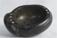 Chumash Style steatite whale bowl with shells