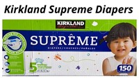 Kirkland Supreme Diapers - 150ct 27lbs