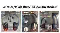 3 Asst. Wireless Headphones