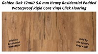Golden Oak Wproof Pad Rigid Core Vinyl Click