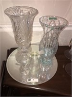 (3) Crystal Vases