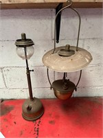 Antique Brass and glass Tilley lamp and a hanging