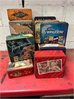 Collection of Vintage biscuit tins.