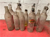 Vintage oil bottles.