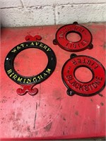 Blackstone Lister, T Avery wrought iron signs.